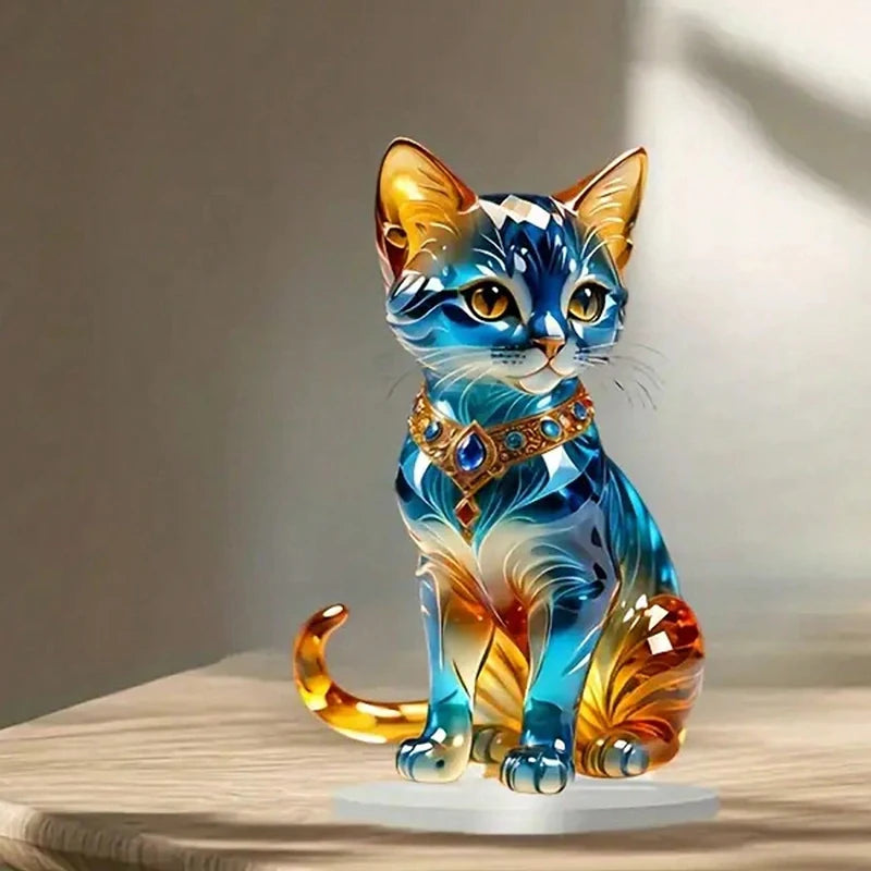 Cat Crystal Statue Table Decoration