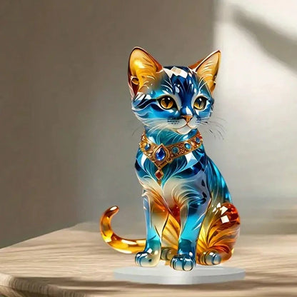 Cat Crystal Statue Table Decoration