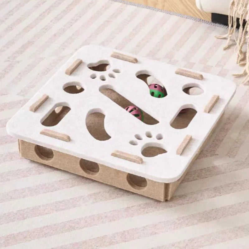 Pet Cat Puzzle Maze Holes Toy (Felt)