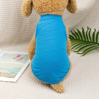 Solid-Color Sleeveless Pet Shirt for Dogs and Cats