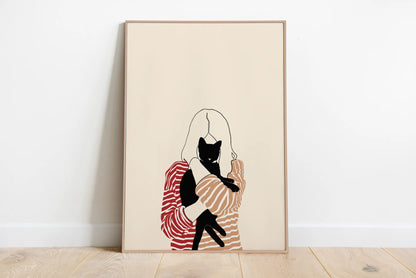 Poster da parete con gatto minimalista