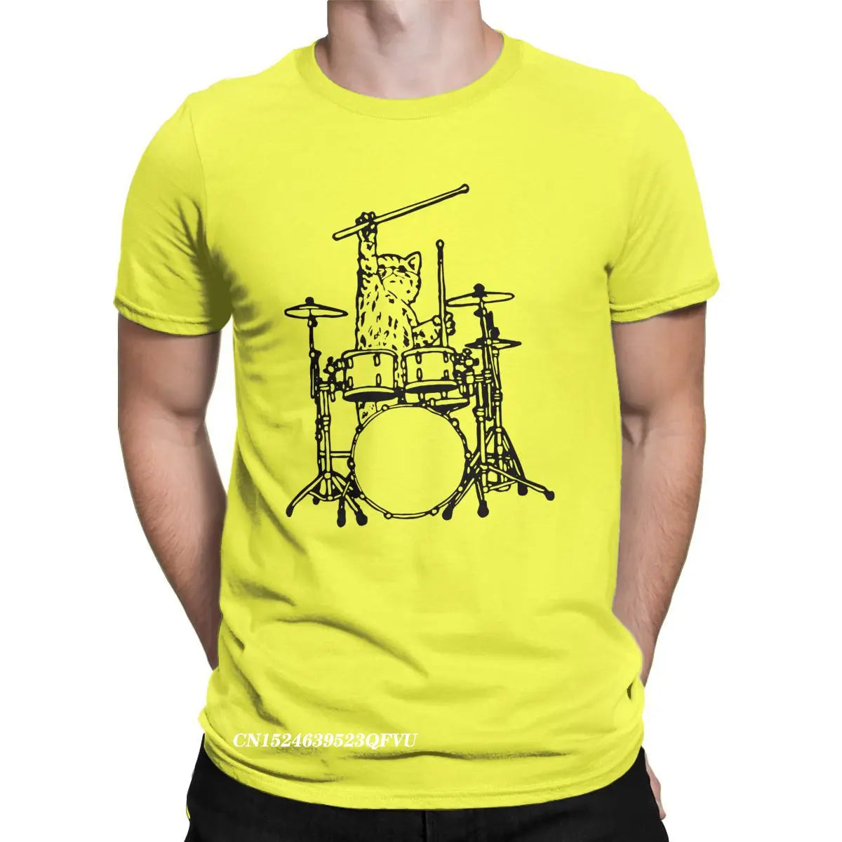 Cat Playing Drums Fun Shirt