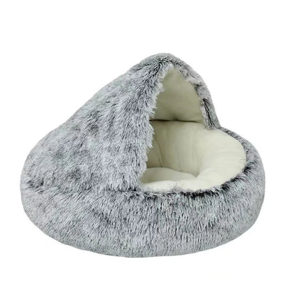 Soft Plush Pet Bed with Cover Round