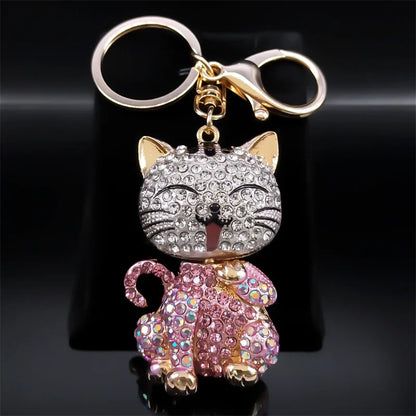 Porte-clés Chat Strass