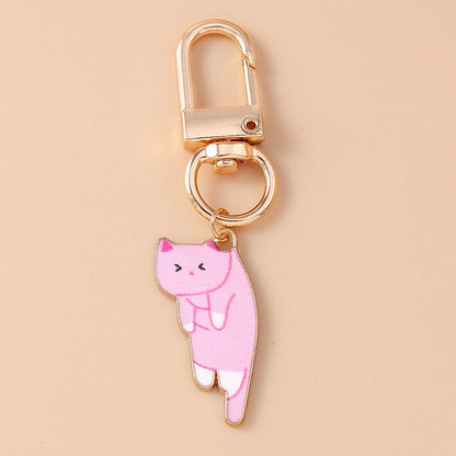 Porte-clés chat en émail mignon