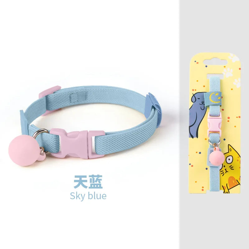 Colorful Adjustable Pet Collar with Bell