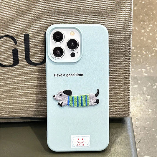 かわいいダックスフント犬電話ケース