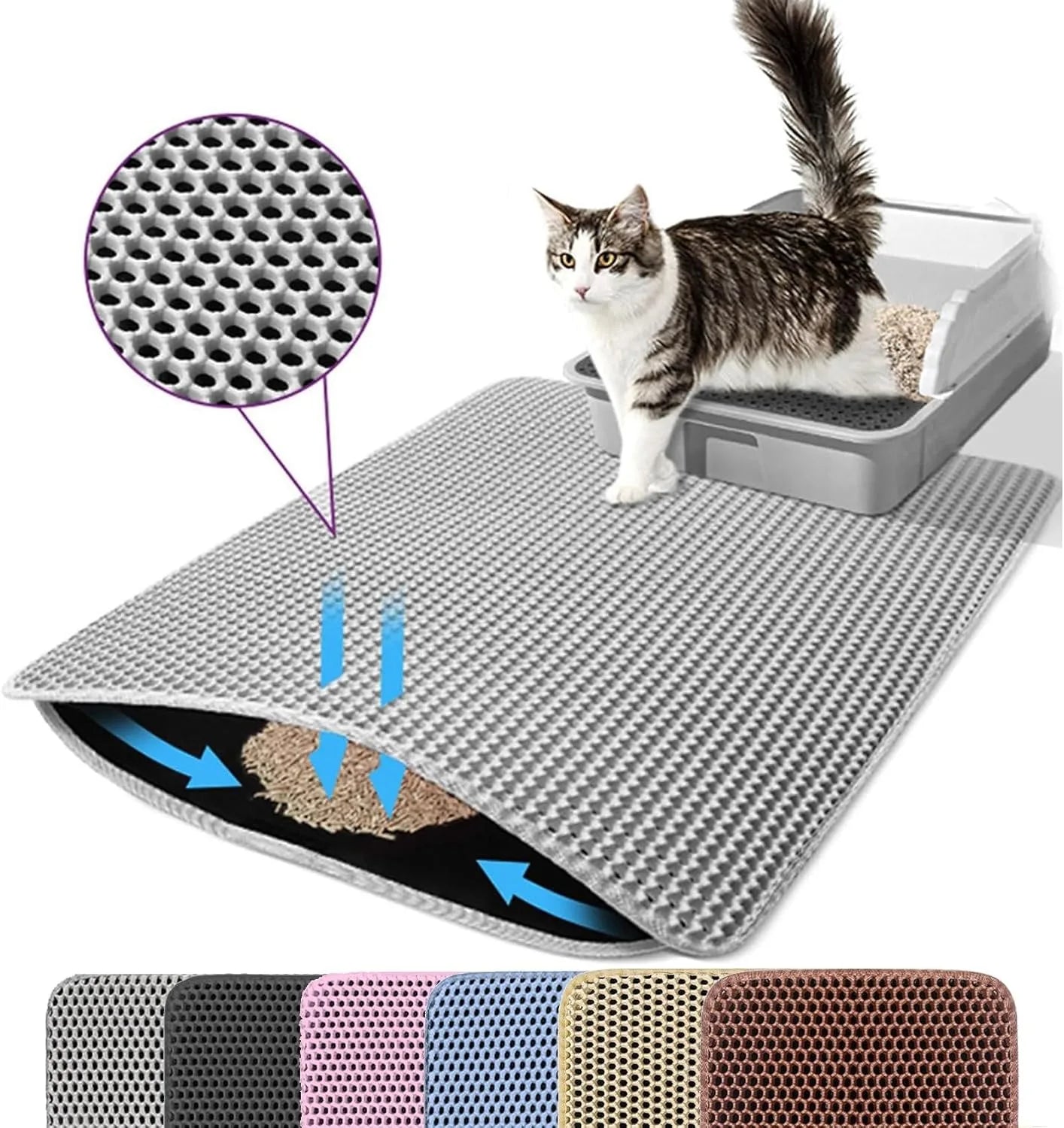 Honeycomb Double-Layer Pet Litter Mat