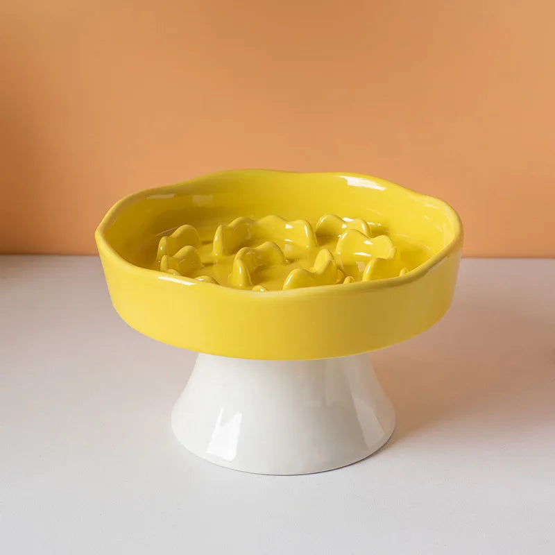 Cuenco de cerámica para alimentación lenta