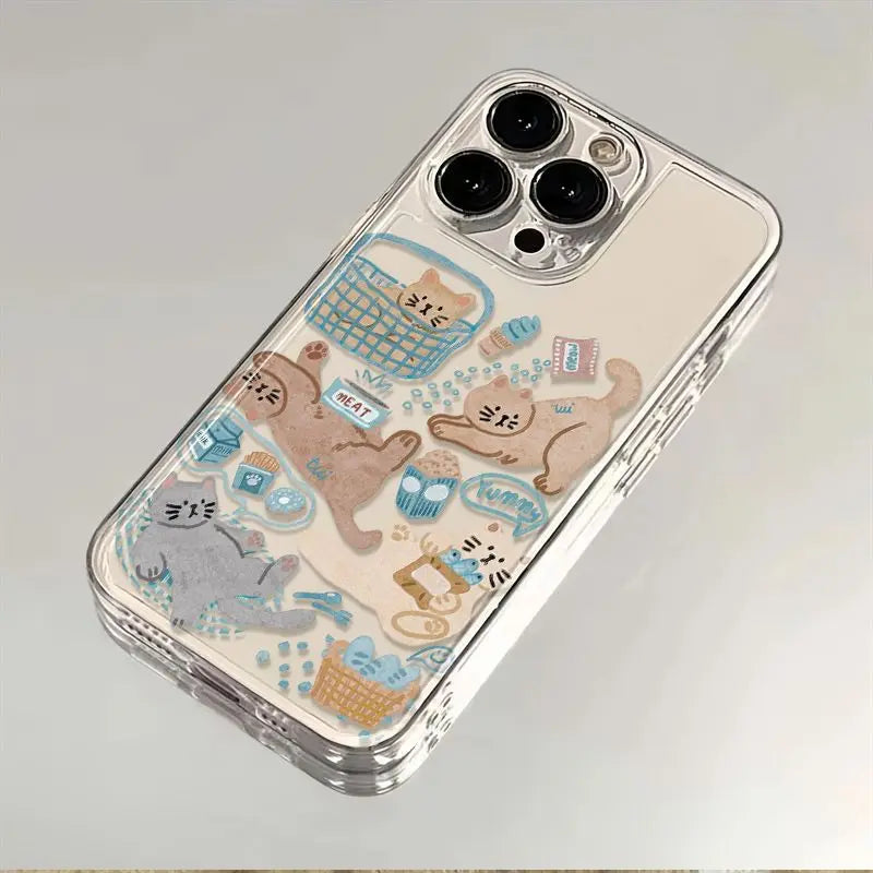 Cartoon Cat Transparent iPhone Case