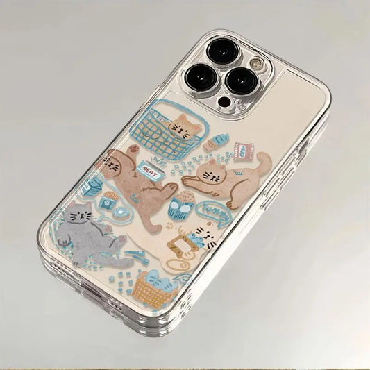 Cartoon Cat Transparent iPhone Case