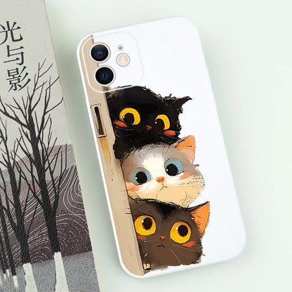 Cartoon Cat Printed iPhone Case