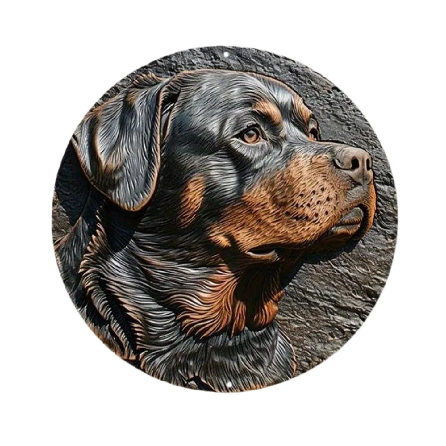 Plaques circulaires de portrait de chien de style vintage