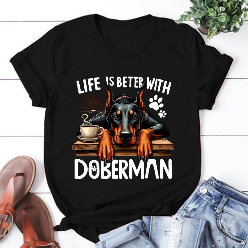 Coffee and Dobermans T-Shirts
