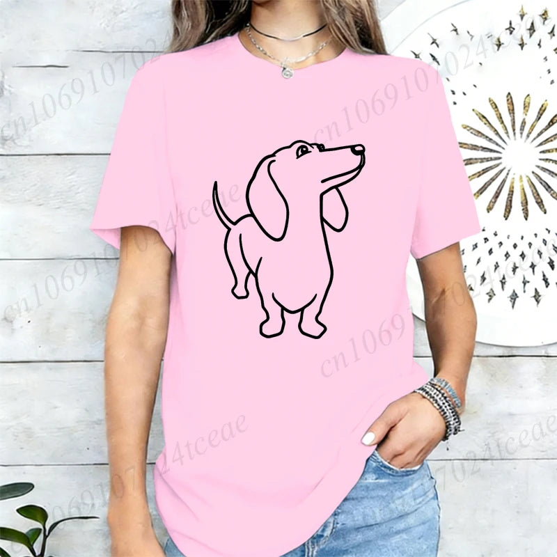 Dachshund Dog Print T-Shirt