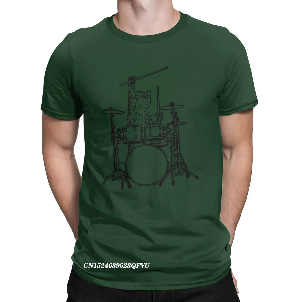 Cat Playing Drums Fun Shirt