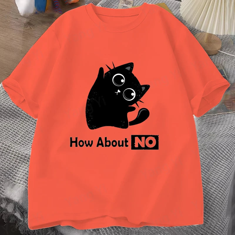 "How About No" Fun Cat Shirt